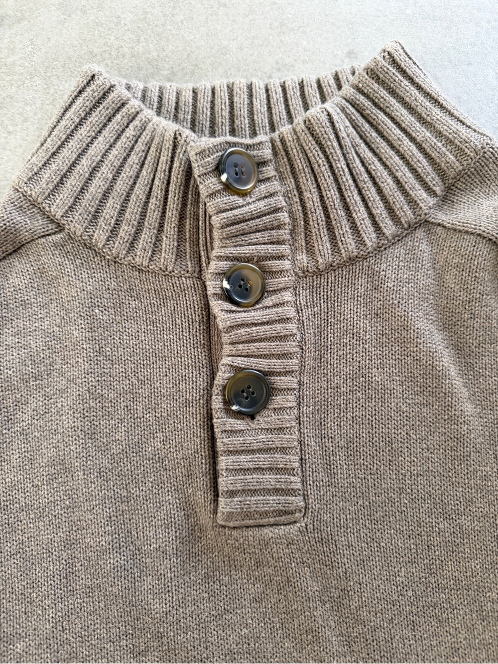J CREW 100% COTTON Brown Button-Neck Women's Sweater Size S